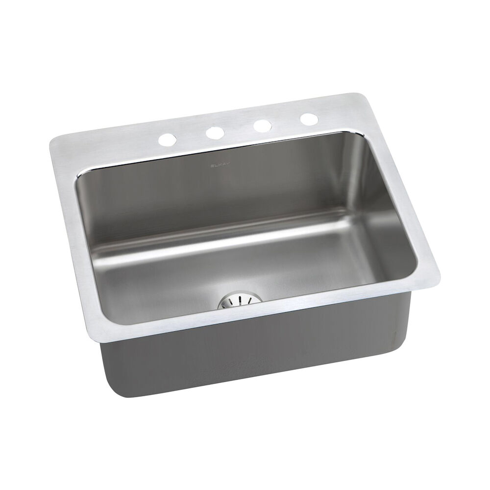 DLSR272210PD0 27"x22"x10" Traditional Dual Mount Sink w/ Perfect Drain®, Lustertone Classic, Rectangular, 0 Holes, Single Bowl, Stainless Steel, Lustrous Satin