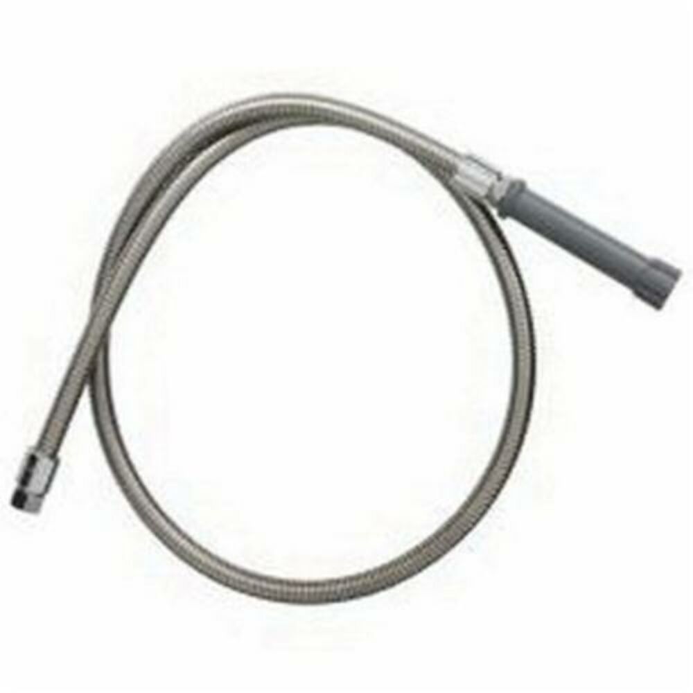 T & S B-0068-H Flexible Hose w/ Gray Handle, 3/4-14 UN Female Inlet/Outlet, 68" Stainless Steel Spray Hose