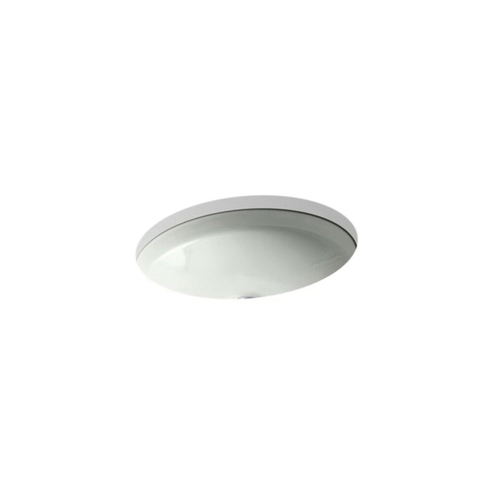 2874-FF Canvas® Bathroom Sink With Overflow, Oval, Under Mount, Enameled Cast Iron, Sea Salt™