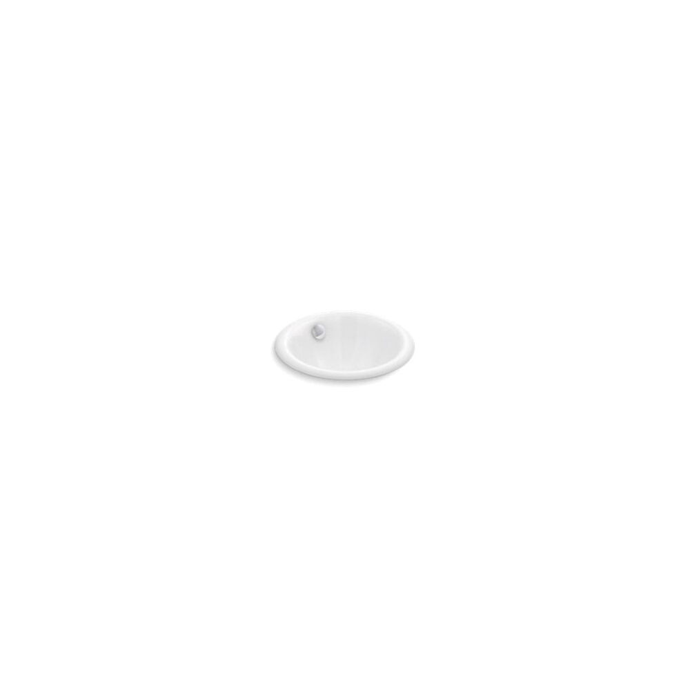 Kohler® 20211-0 Iron Plains® Bathroom Sink w/o Faucet Holes, Round, Drop-In/Under Mount, Enameled Cast Iron, White