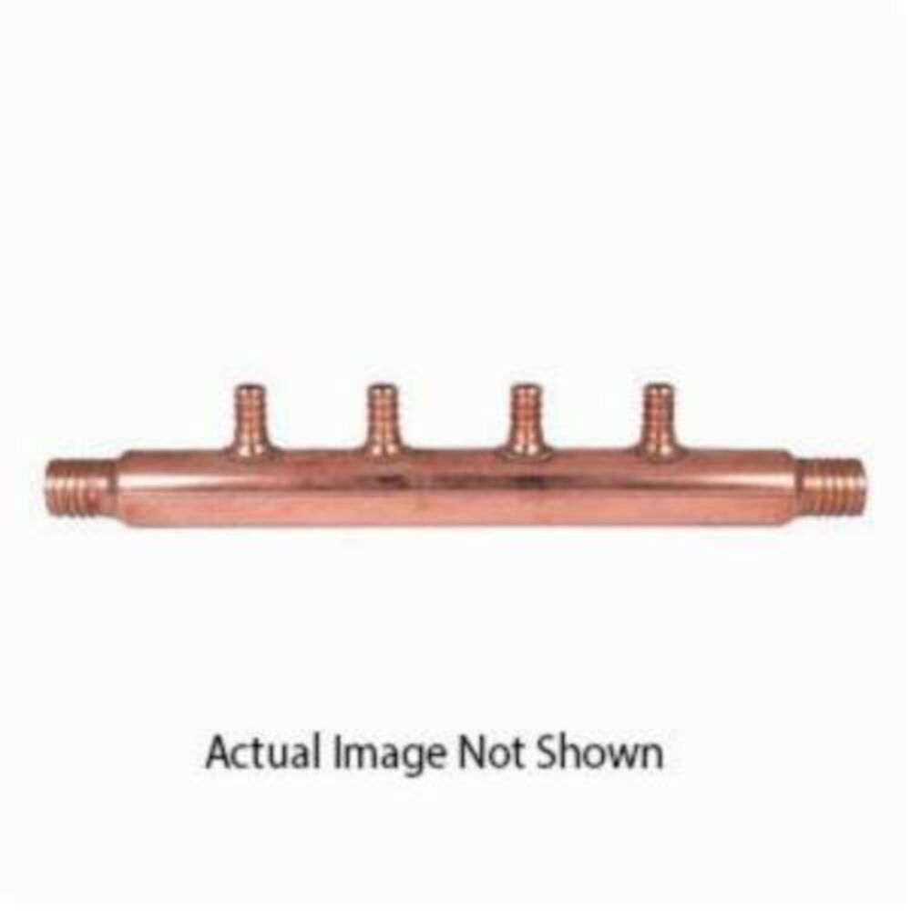 Tomahawk PowerPEX® BranchMaster™ 672 Manifold, 1/2 in F1807 PEX Crimp™ Outlets 1 in F1807 PEX Crimp Inlets, Copper