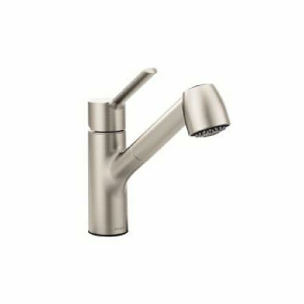 Moen® 7585SRS Method™ Pull-Out Kitchen Faucet, 1.5 gpm, 1/3 Faucet Holes, Spot Resist® Stainless Steel, 1 Handle