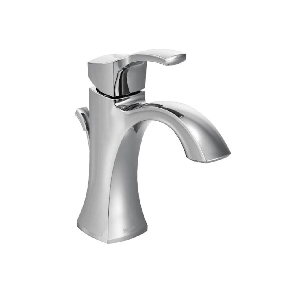 Moen® 6903 Centerset Bathroom Faucet, Voss™, Chrome Plated, 1 Handles, Metal Pop-Up Drain, 1.5 gpm