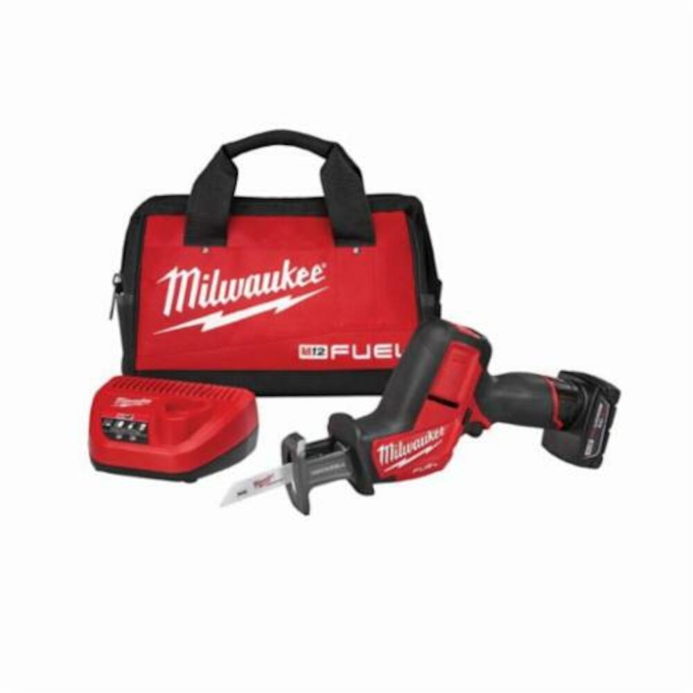 Milwaukee® Tool 2520-21XC M12™ FUEL™ Cordless Reciprocating Saw Kit, 5/8" L Stroke, 3000 spm, Straight Cutting, 12 VDC, 13-1/4" OAL