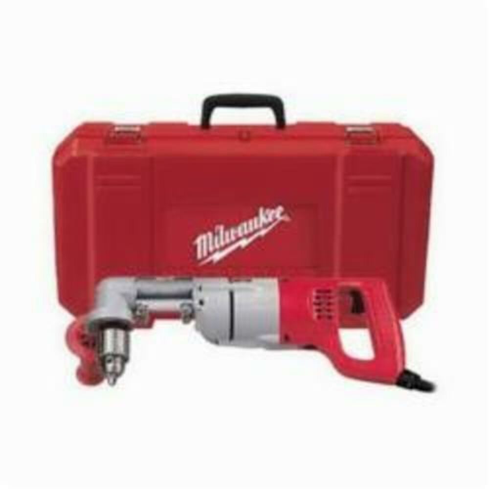 Milwaukee® Tool 3107-6 Grounded Right Angle Drill Kit, 1/2 in Keyed Chuck, 120 V, 0 to 500 rpm, 16-3/4 in OAL