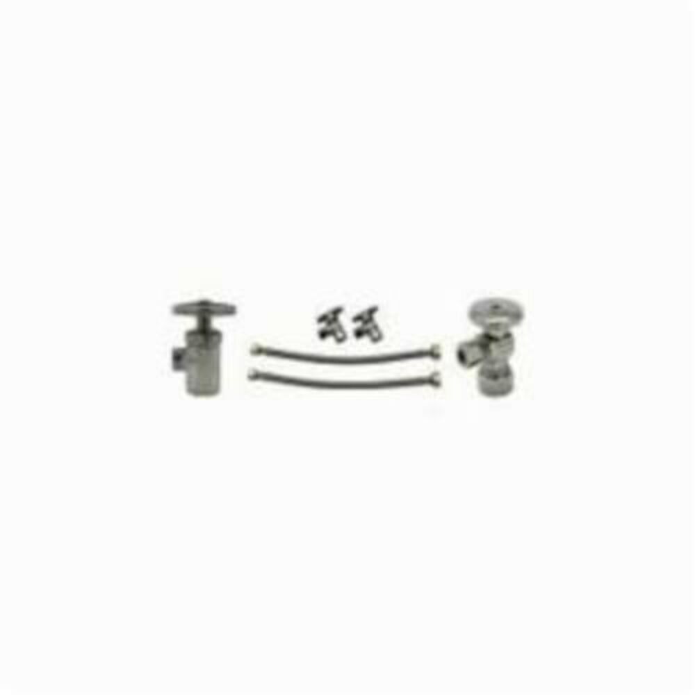 Z8804-XL-PC Standard Angle Stop, 1/2x3/8" Nominal, Compression, Solid Brass Body, Polished Chrome
