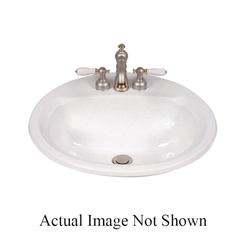 Mansfield® 249-4 BIS Maverick™ I Self-Rimming Lavatory With Consealed Front Overflow, Round, Drop-In Mount, Vitreous China, Biscuit