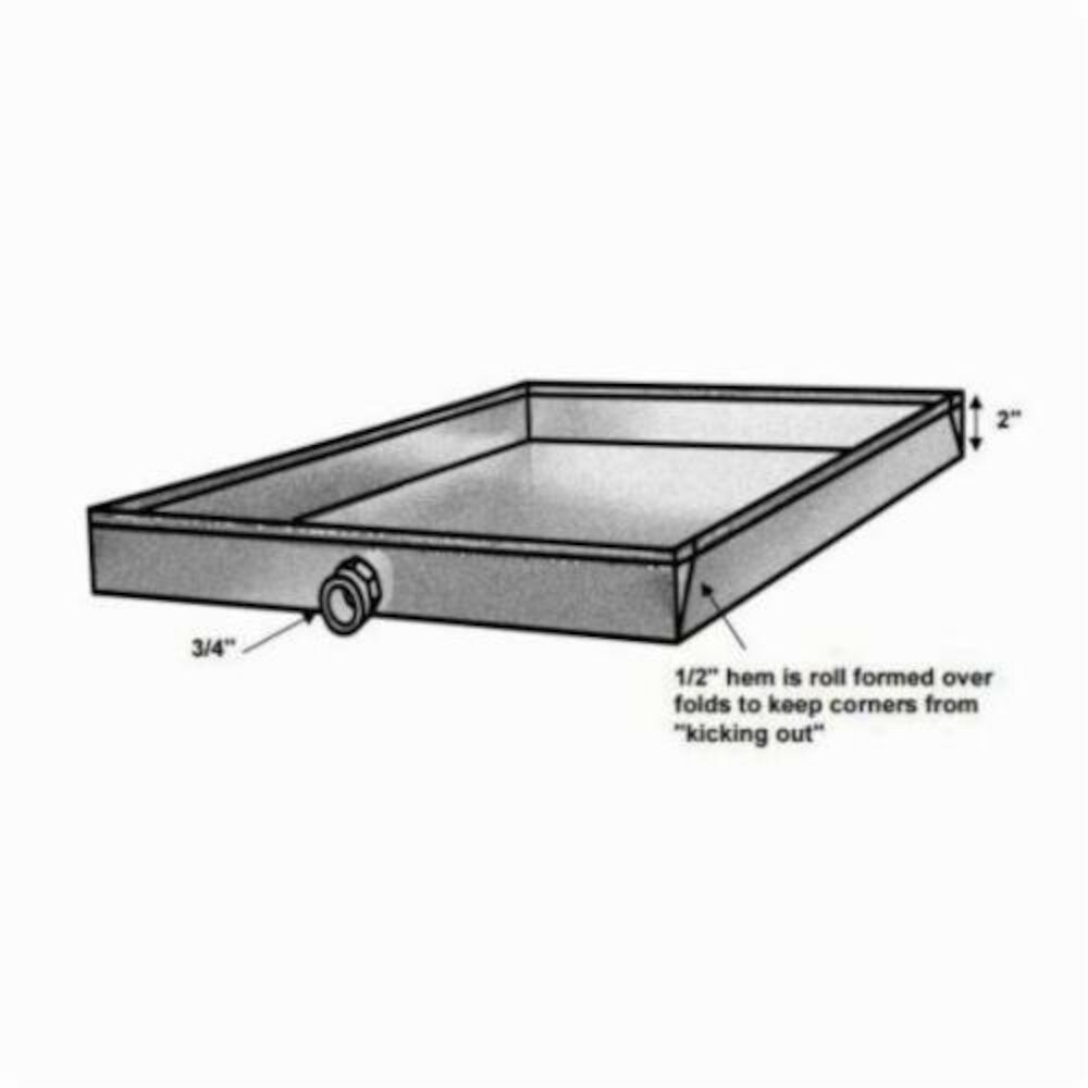 Royal Metal 302-30X30X2 Drain Pan, 30x30x2" D, Steel