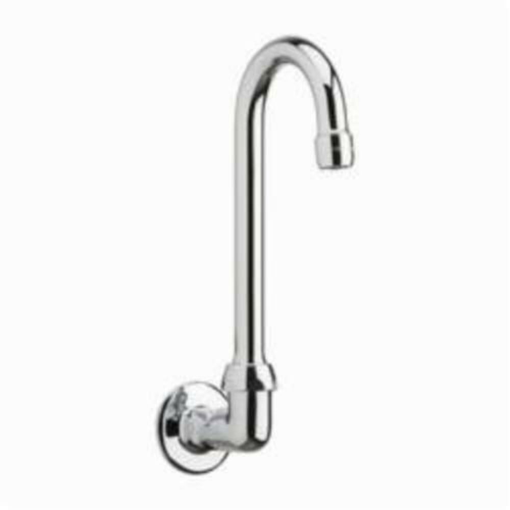 Chicago Faucet® 629-E3ABCP Rigid/Swing Gooseneck Spout, 3-1/2" Lx6-1/8" H, 2.2 gpm, Brass, Chrome Plated, Domestic