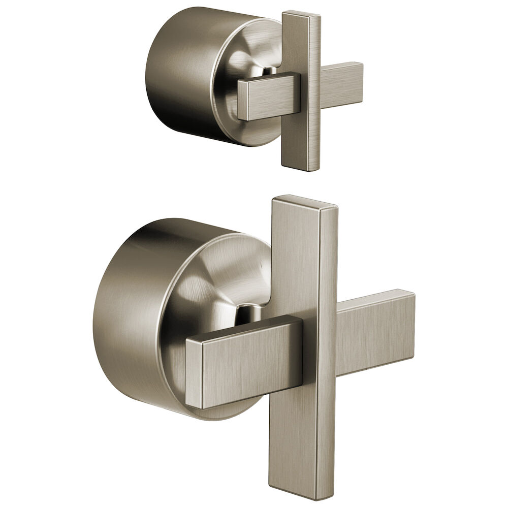 Brizo Levoir™ Pressure Balance Valve with Integrated Diverter Trim Cross Handle Kit, Luxe Nickel