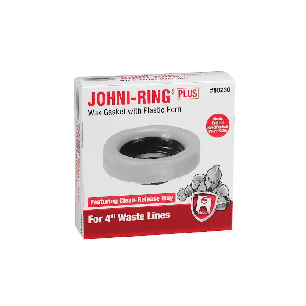 Hercules® 90230 Johni-Ring® Plus Standard Wax Gasket w/ Plastic Horn, 4", Tan
