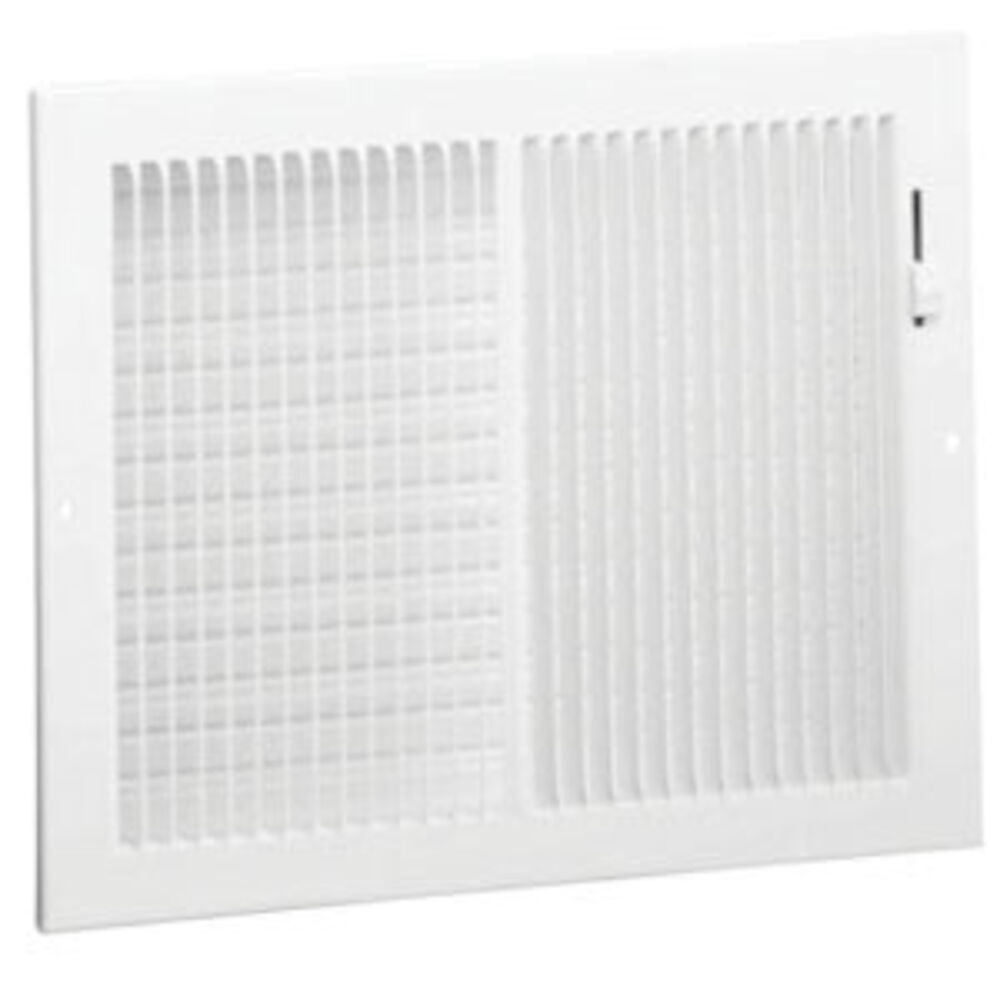 Hart & Cooley® 661 12x6 W 2-Way Sidewall/Ceiling Register, 6x12 in, Steel, Bright White Enamel, Domestic