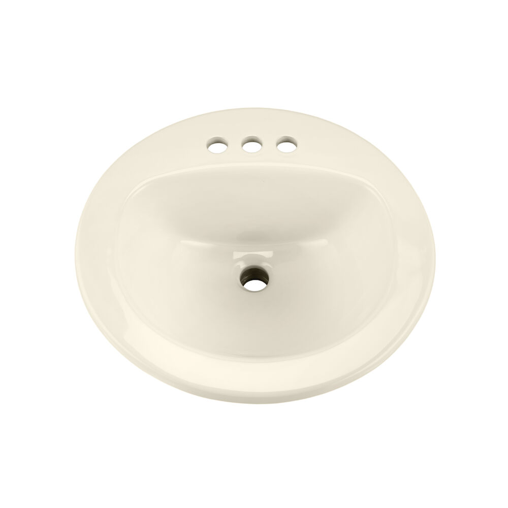 12-884-CH-09 Maxwell® Self-Rimming Bathroom Sink With Consealed Front Overflow, Round, Drop-In Mount, Vitreous China, Biscuit