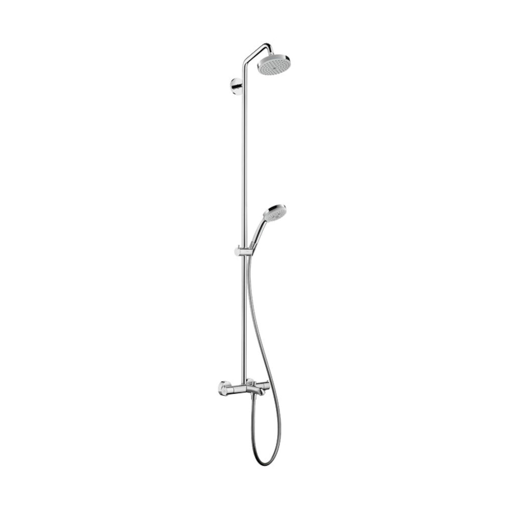 27143001 Croma Tub Shower Pipe, Full/Pulsating Massage/Intense Turbo Spray, Chrome Plated