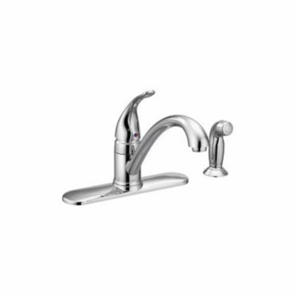 Moen® 7082 Torrance™ Kitchen Faucet With Side Spray, 1.5 gpm, 4" Center, 1 Handle, Chrome Plated, Domestic