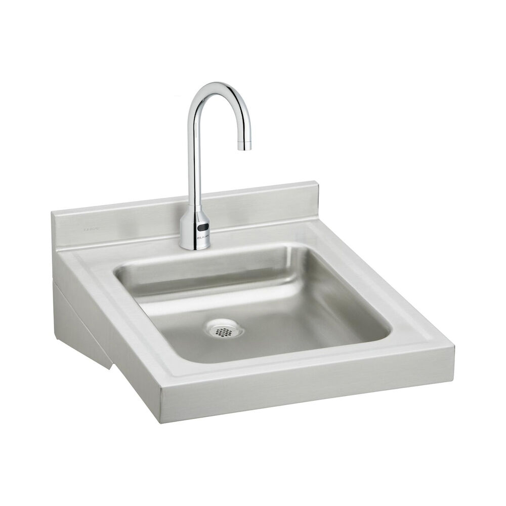 WCL1923OSDSACMC Lavatory Sink Package, Rectangular, 23" W x 19" D x 4" H, Wall Mount, Stainless Steel, Buffed Satin