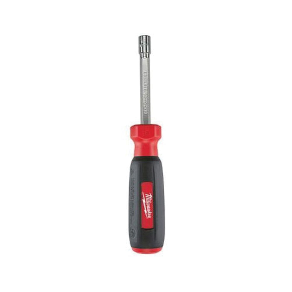 Milwaukee® Tool 48-22-2433 Nut Driver, Metric, 6 mm, Hollow Hex Shank, Black/Red, Chrome Plated