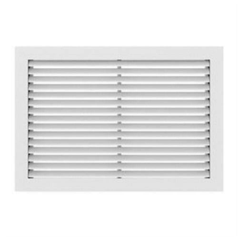 Hart & Cooley® RH45 12x6 W Fixed Blade Return Air Grille, 12" Wx6" H, 110 to 280 cfm, Aluminum, Bright White Enamel, Domestic