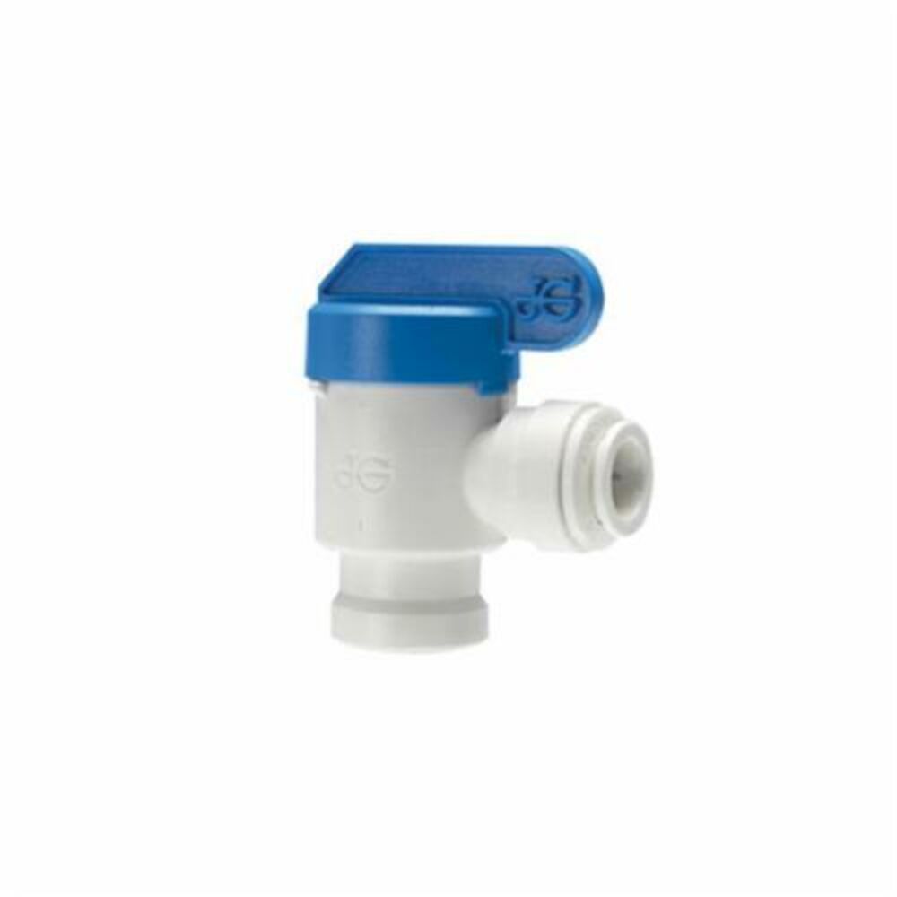 John Guest® Speedfit® PPSV500822W 1/4 Turn Shut-Off Valve, 1/4 in, Push-Fit Tube ODxFNPTF, Polypropylene Body, Domestic