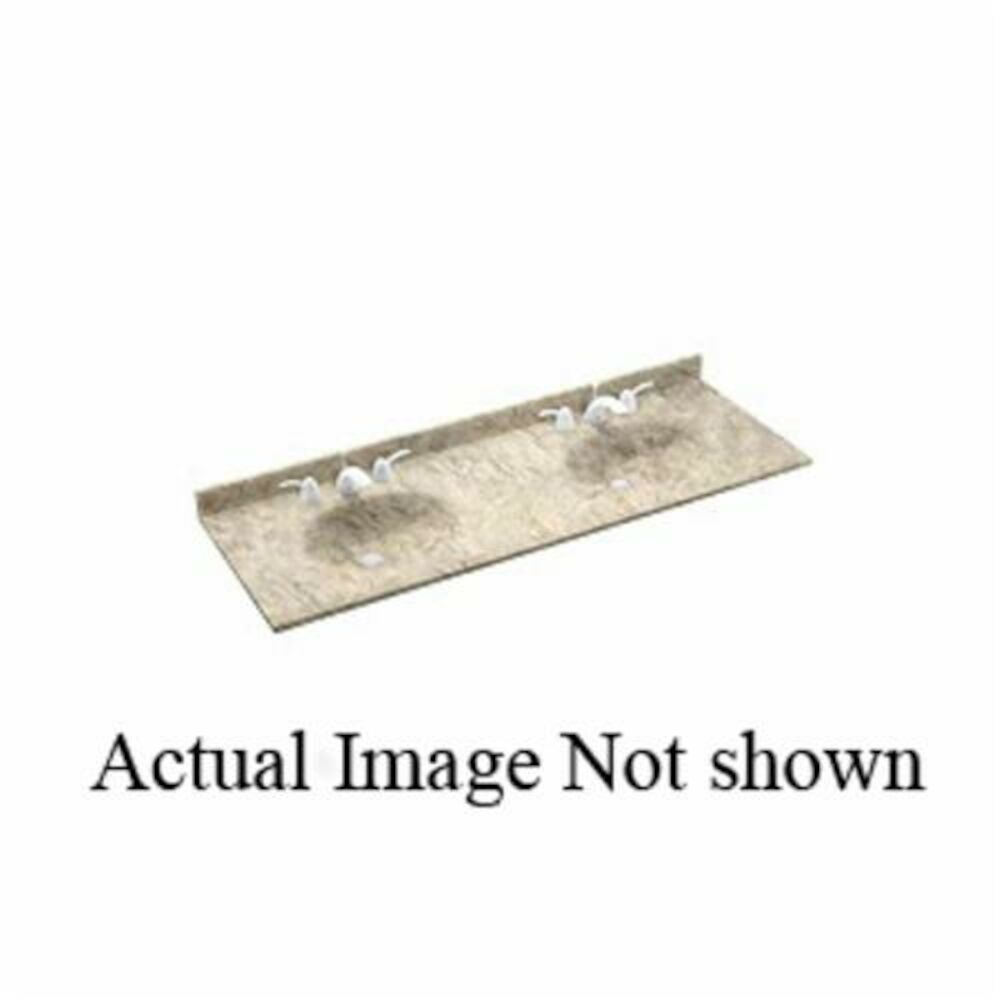 Swan® VT022612B.010 Ellipse Vanity Top, 61" OAW x 22" OAD, Swanstone Solid Surface White Top, Domestic