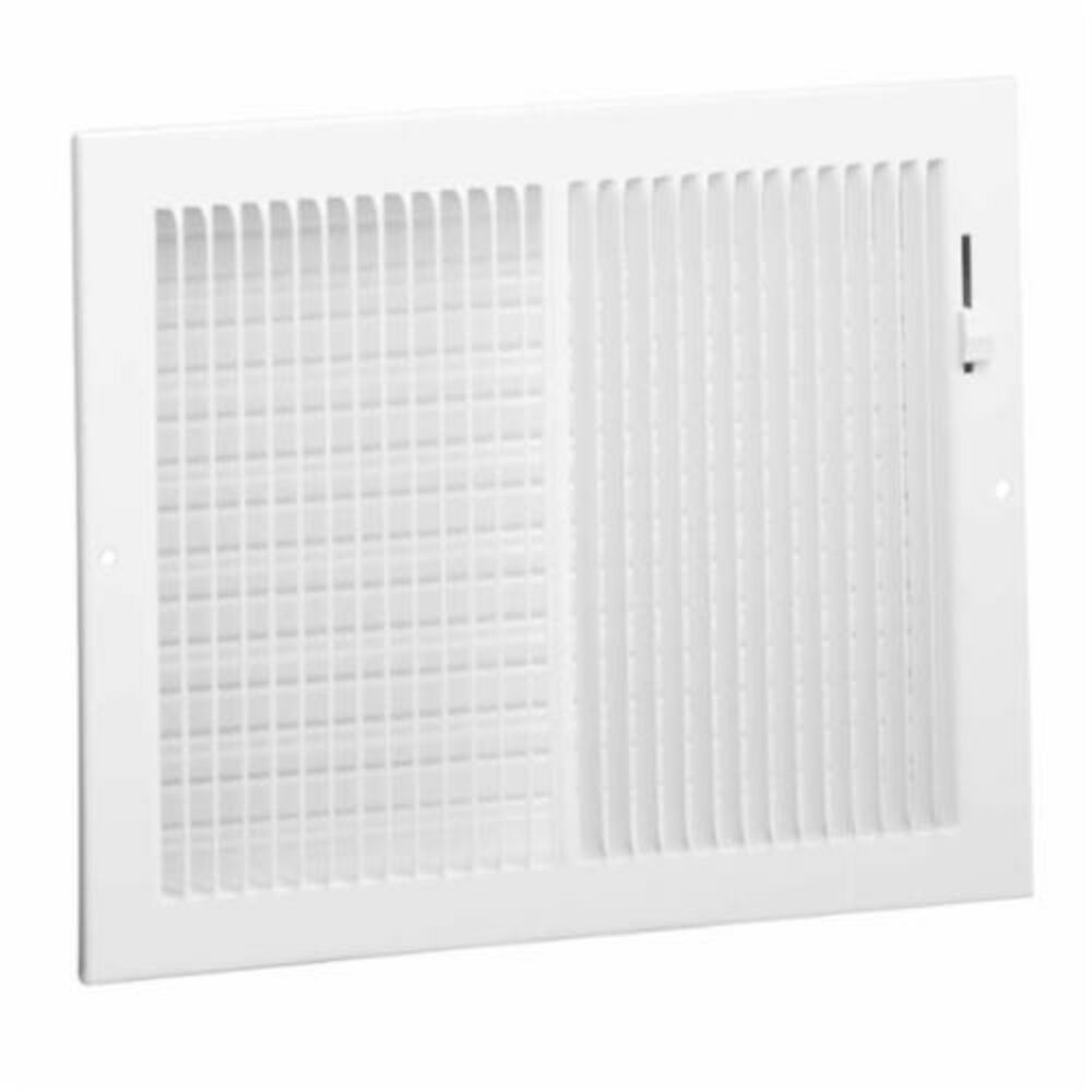 Hart & Cooley® 661 12x10 W 2-Way Stamped Face Register With Multi-Shutter Damper, 12x10 in, Steel, Bright White, Domestic