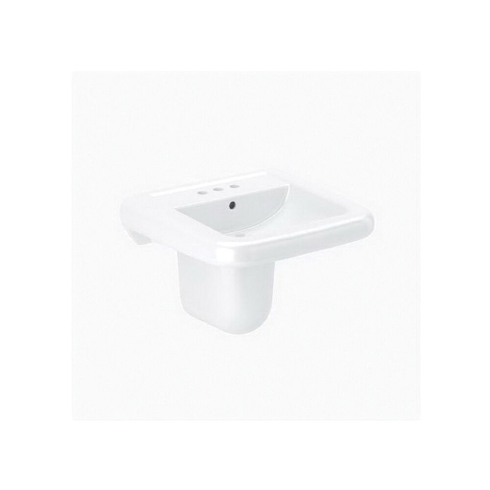 3873075 SS-3065 Ledgeback Lavatory With SloanTec® Glaze, Wall Mount, Vitreous China, White