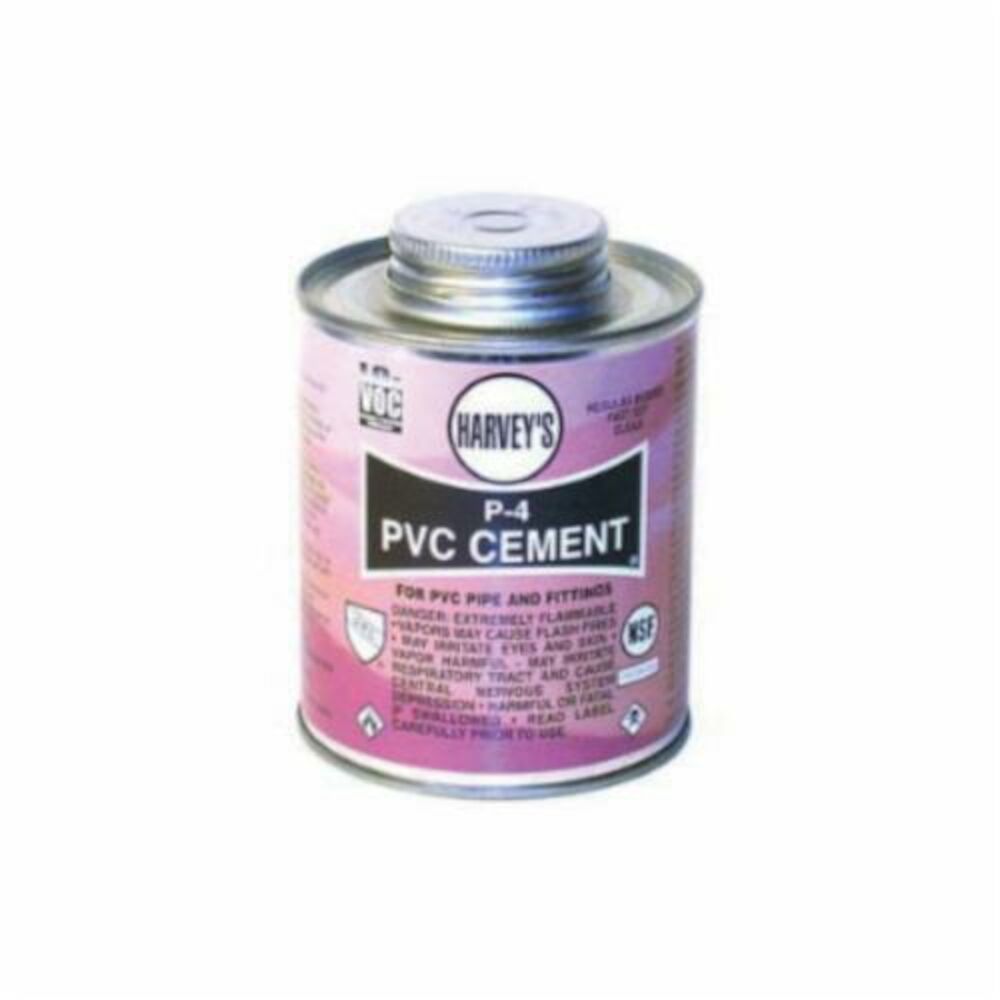 Harvey® 18130-12 P-4 Low VOC PVC Solvent Cement, 32 oz Dauber Can, Translucent Liquid, Clear, .9 +/- .02