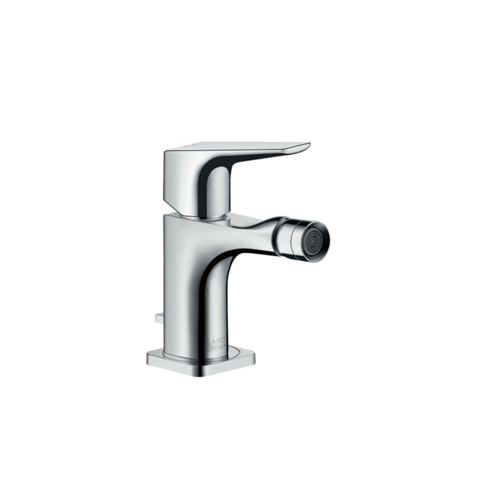 AXOR 36121001 Citterio E Bidet Faucet, 4" H Spout, 1 Handle, Pop-Up Drain, Chrome Plated
