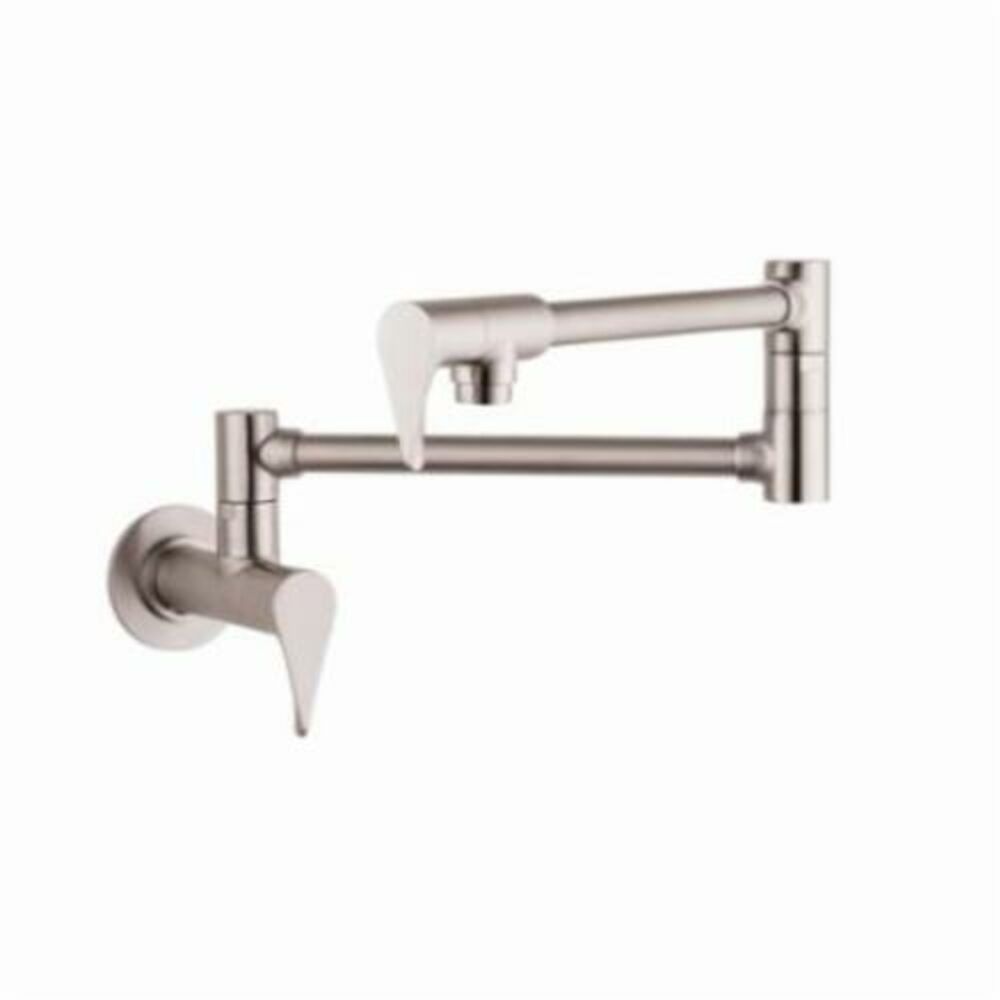 AXOR 39834801 Citterio Pot Filler, 2.5 gpm, Steel Optik, 2 Handles, Residential
