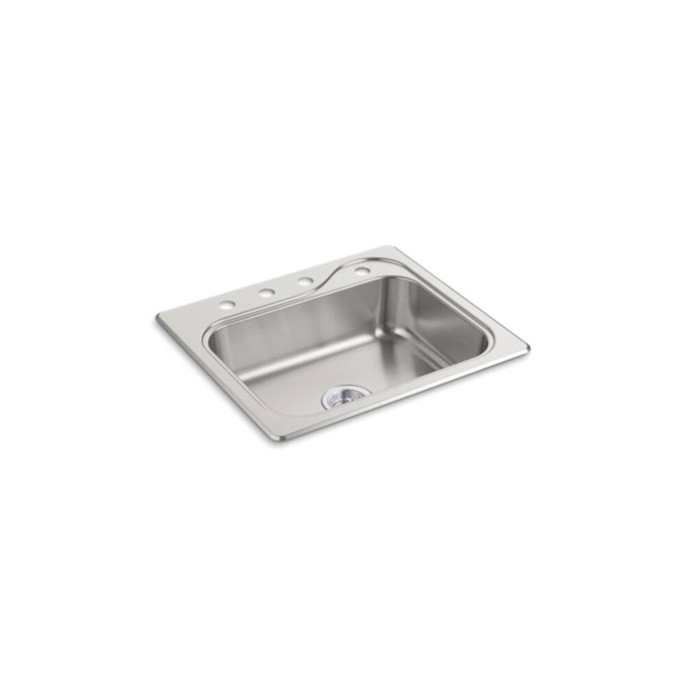 11403-4-NA Kitchen Sink, Rectangular, Top Mount, Stainless Steel, Satin