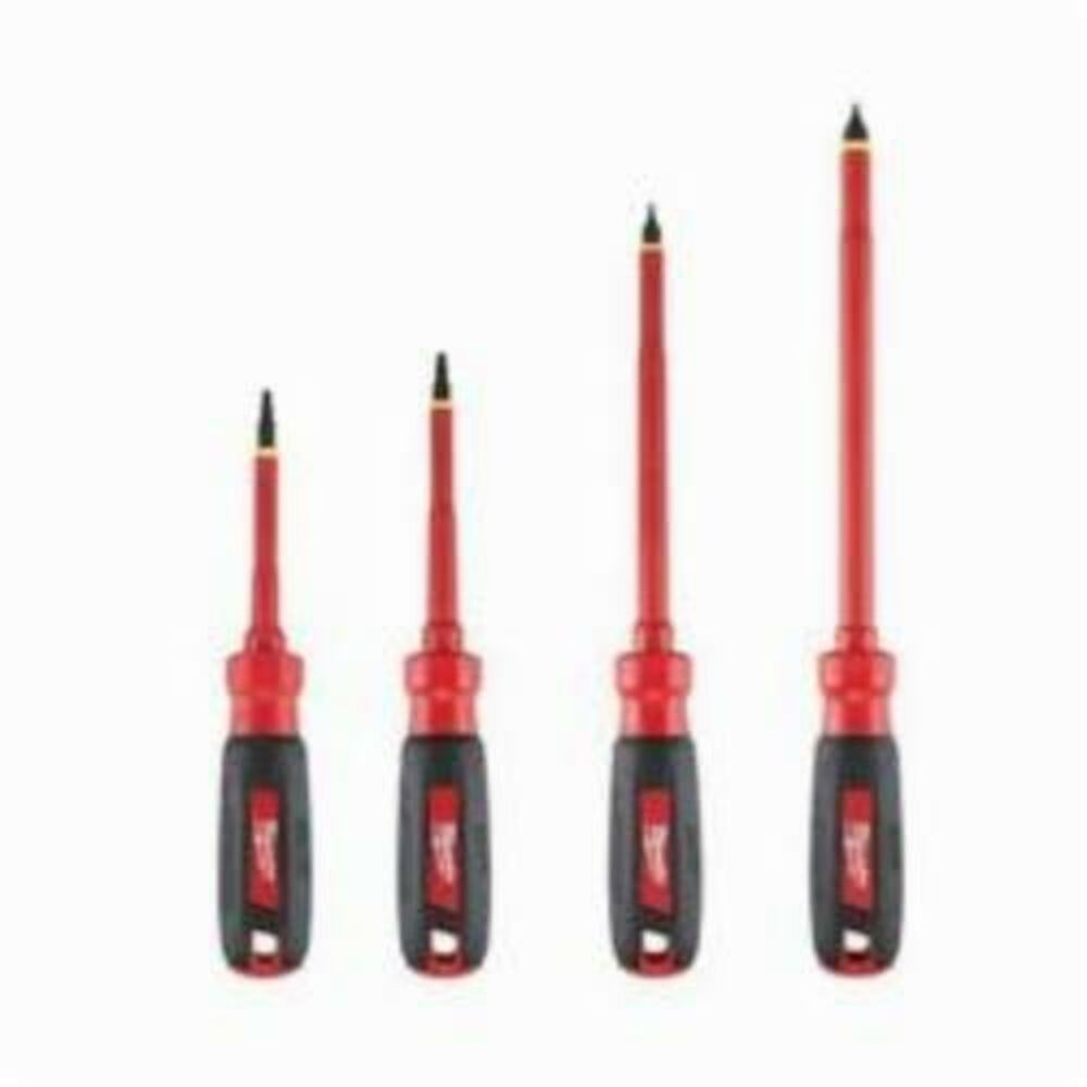 Milwaukee® Tool 48-22-2205 Screwdriver Set With Square Recess, Imperial, 4 Pieces, Polycarbonate Handle