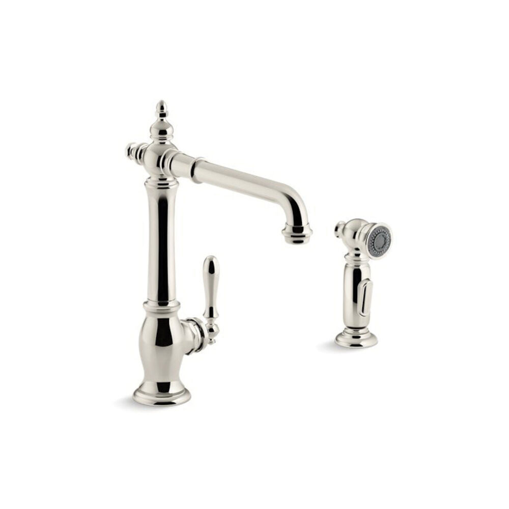 Kohler® 99265-SN Artifacts® Kitchen Sink Faucet With 2-Function Side Spray, 1.8 gpm, Vibrant® Polished Nickel, 1 Handle