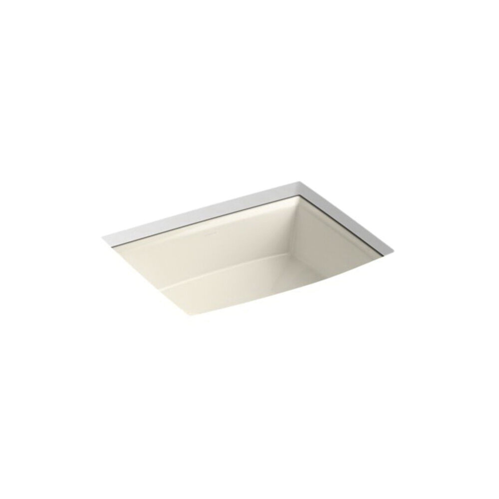 2355-47 Archer® Bathroom Sink With Overflow, Rectangular, 19-7/8 in Wx15-5/16 in Dx7-1/2 in H, Under Mount, Vitreous China, Almond