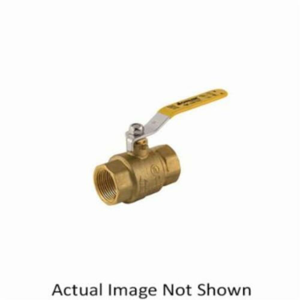 Jomar Valve® 100-101SSG 2-Piece Ball Valve With Handle, 1/4 in, NPT, Brass Body, Full Port, Buna-N/PTFE Softgoods