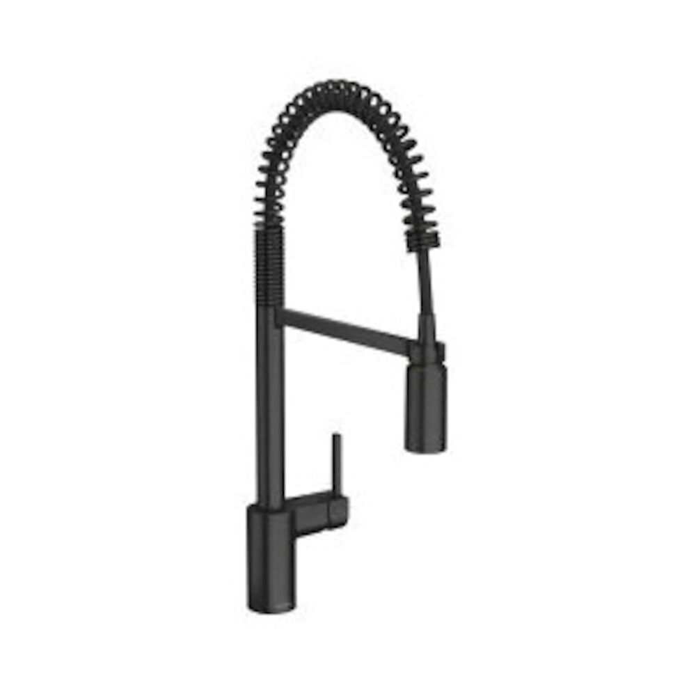 Moen® 5923BL Align™ Pre-Rinse Spring Pulldown Kitchen Faucet, 1.5 gpm, Matte Black, 1 Handle, Domestic