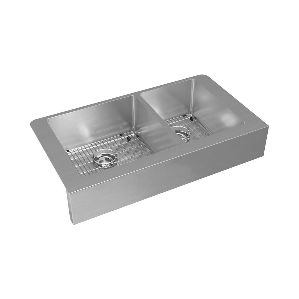 ECTRUF32179RC 35-7/8" Crosstown™ Kitchen Sink Kit, Farmhouse Mount, Stainless Steel, Polished Satin