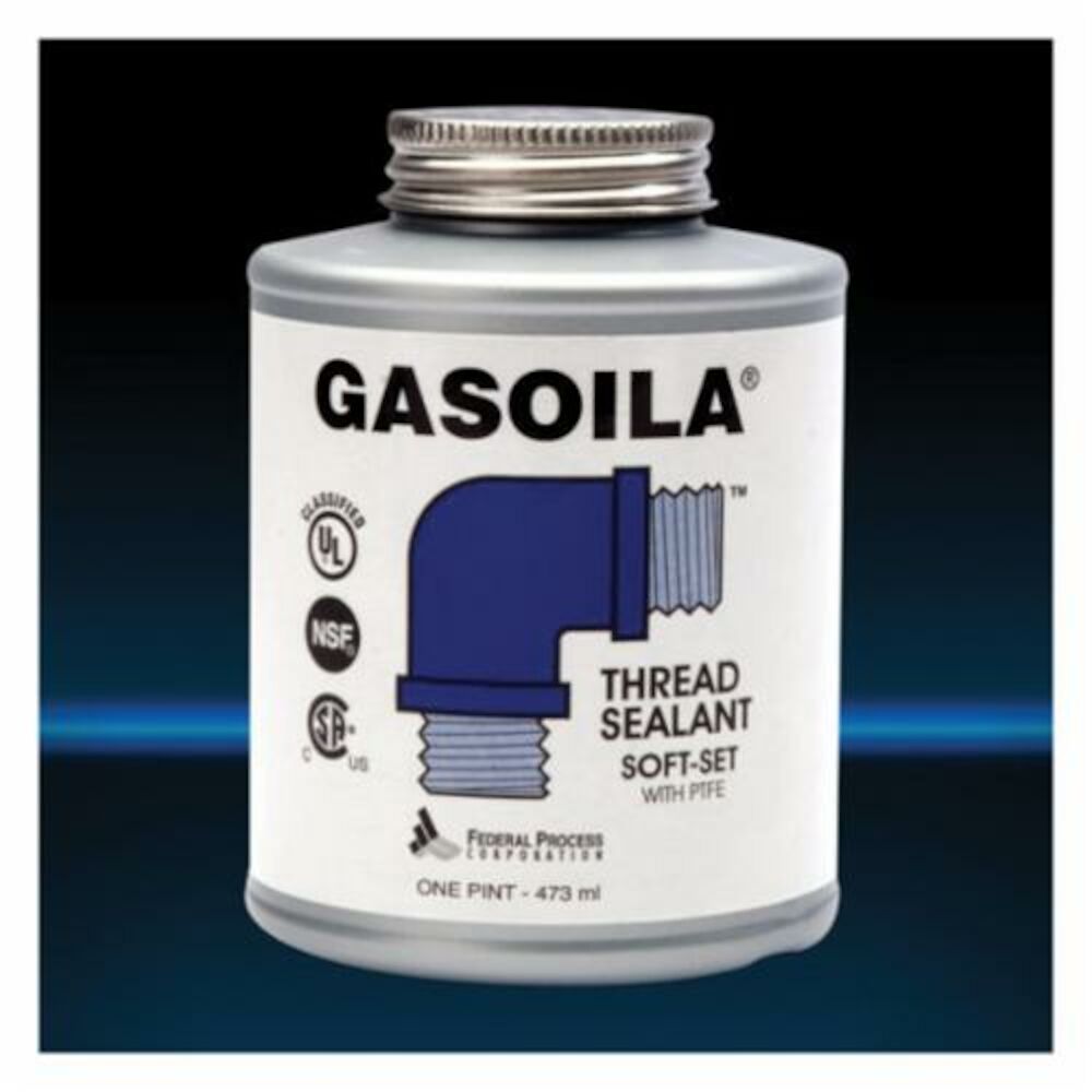 Gasoila® SS16 Soft-Set Thread Sealant With PTFE Paste, 1 pt Brush Top Can, Liquid, Blue/Green, 1.44