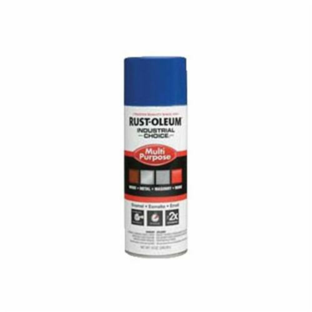 Rust-Oleum® 1624830 1600 System Multi-Purpose Enamel Spray Paint, 12 oz, Liquid, Safety Blue, 12 to 15 sq-ft/can