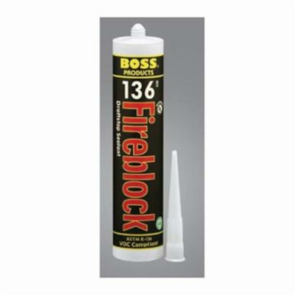 BOSS® by Soudal 13605 Fireblock Draftstop Sealant, Cartridge, Composition: Sodium Silicate, Water, Red