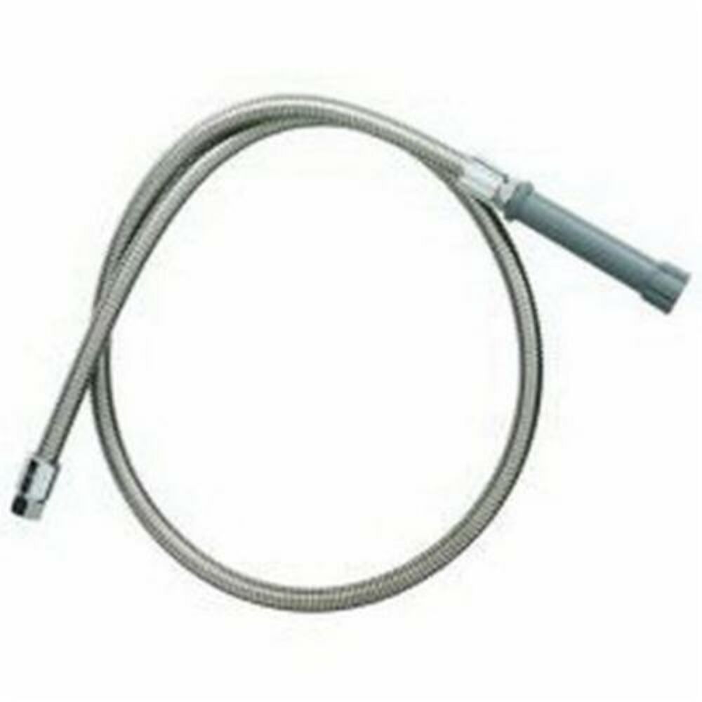 T & S B-0048-H Flexible Hose w/ Gray Handle, 3/4-14 UN Female Inlet/Outlet, 48" Stainless Steel Spray Hose