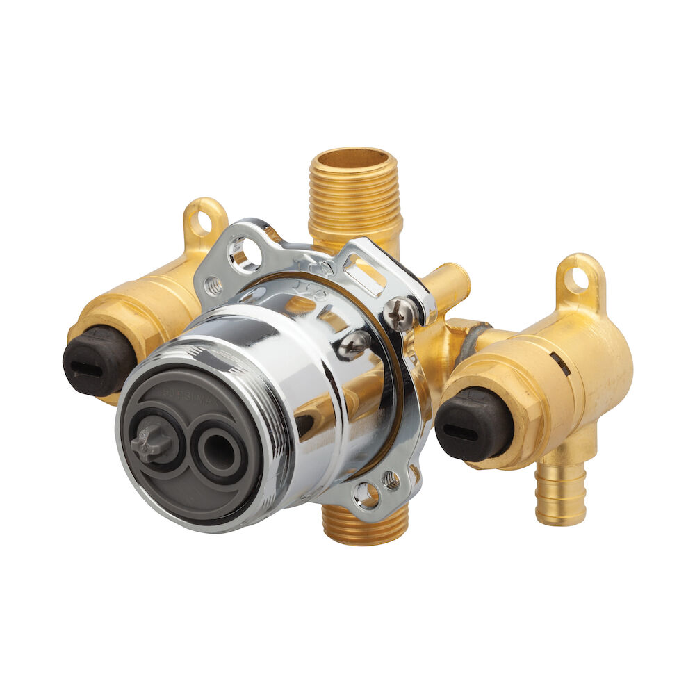 Gerber® G00GS525S Vertical Input Tub and Shower Valve With Quarter-Turn Service Stops, Hand Shower: No