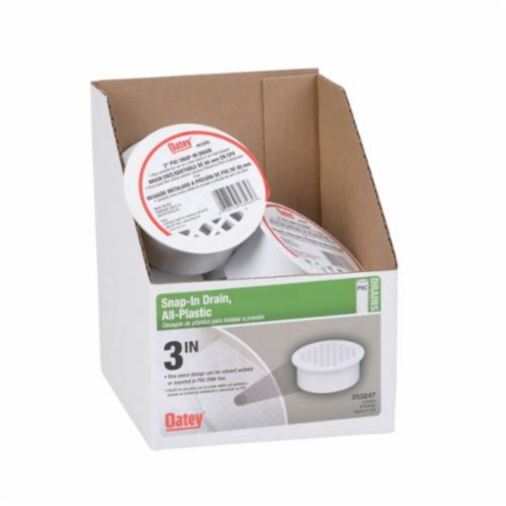 Oatey® 43565 Snap-In Drain, 3" Outlet, PVC Drain