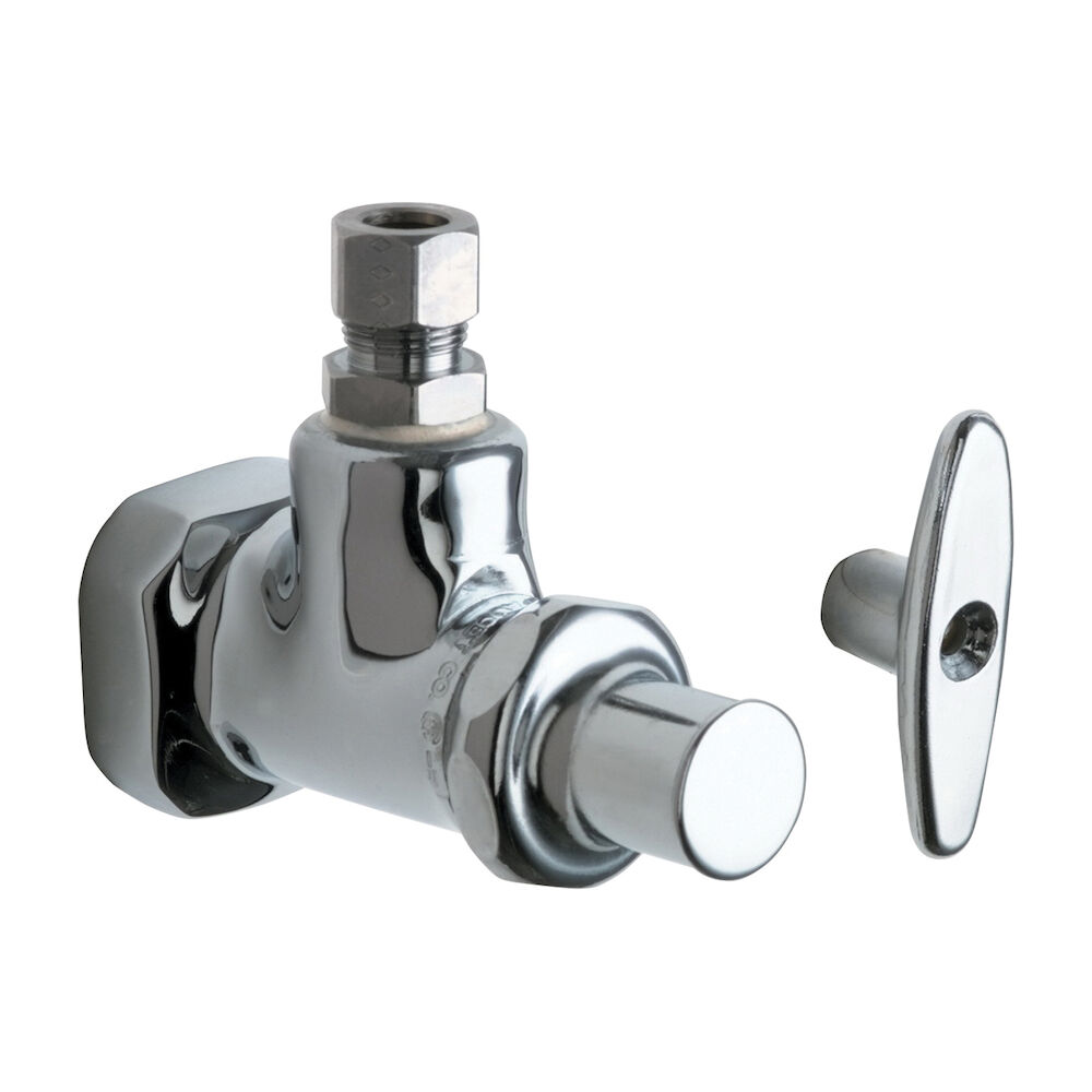 Chicago Faucet® 1013-ABCP Angle Stop Fitting w/ Loose Key, Chrome Plated