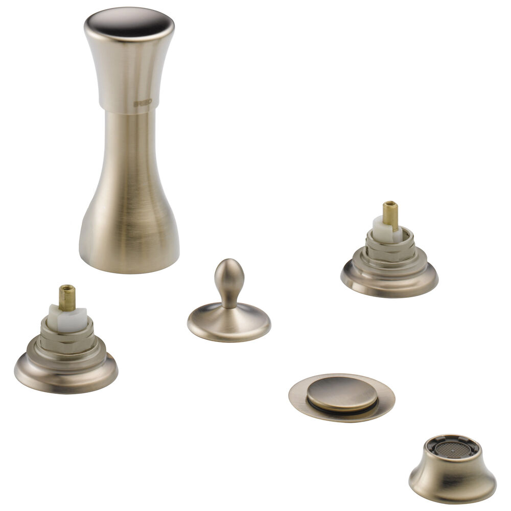Brizo Charlotte® 4-Hole Mount Bidet Faucet with Vacuum Breaker - Less Handles, Brushed Nickel