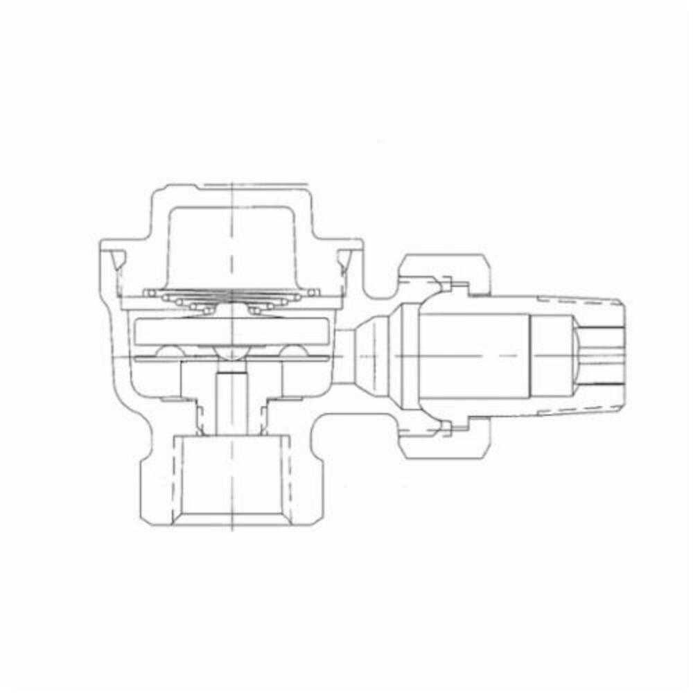 70569, RTA-125 Angle Pattern Balanced Pressure Thermostatic Steam Trap With Extended Male Inlet Spud, Brass