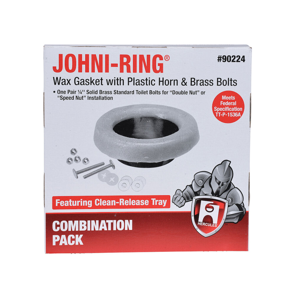 Hercules® 90224 Johni-Ring® Wax Gasket w/ Plastic Horn, 4", Gold