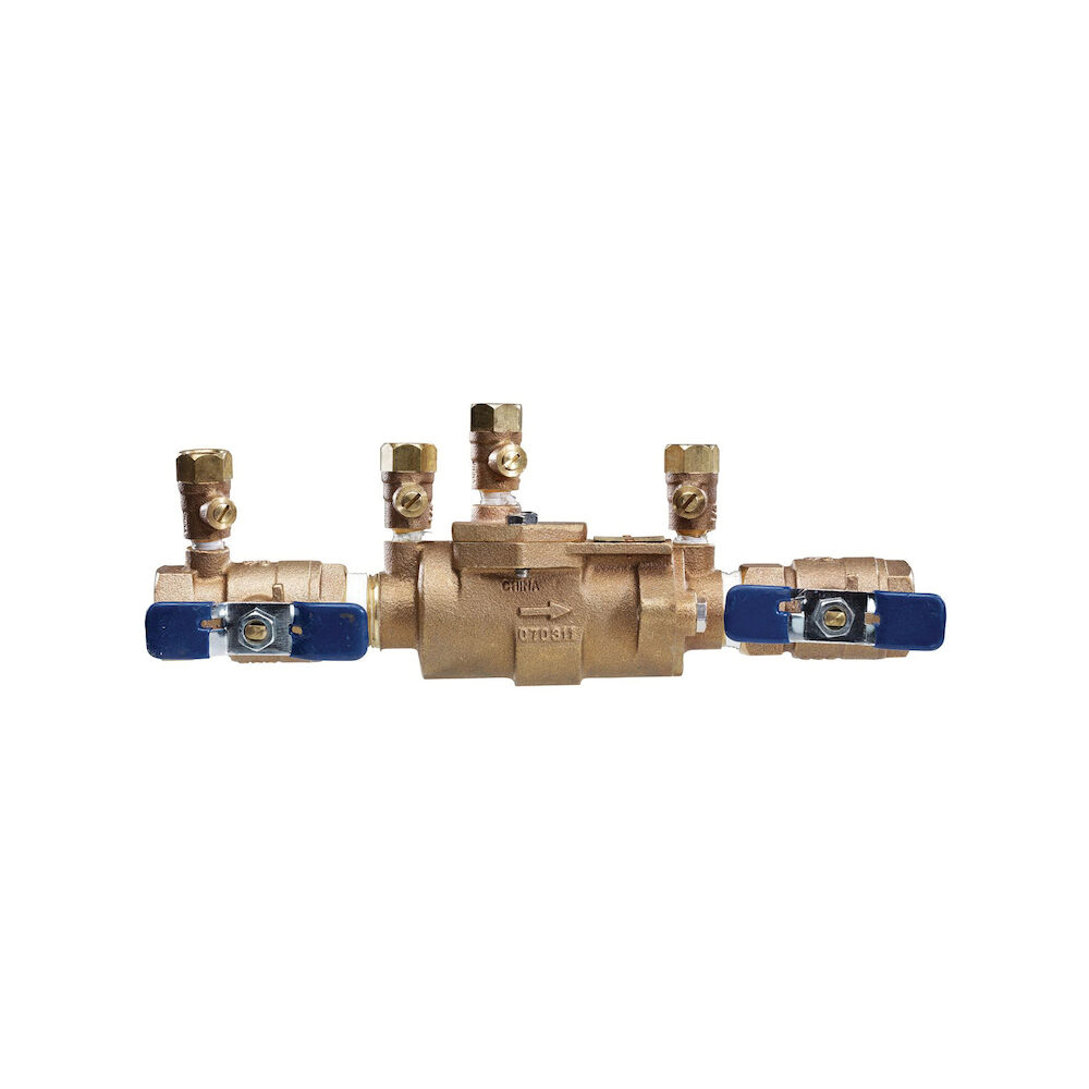 Febco® 1112 850, 850-QT DC In-Line Small Diameter Double Check Valve Assembly, 3/4 in, NPT, Quarter-Turn Ball Valve, Bronze Body, Import