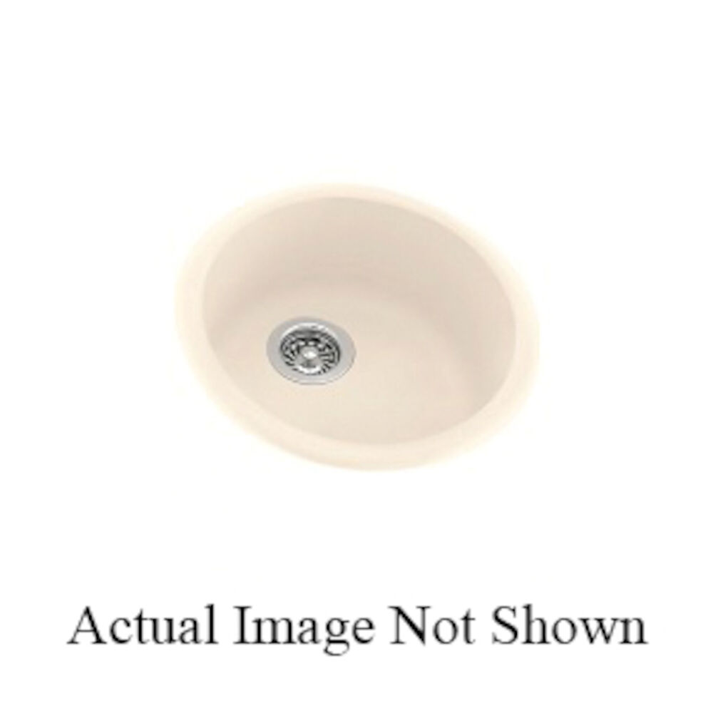 KS00018RB.010 Dual Mount Kitchen Sink, Round, Drop-In/Under Mount, Swanstone Solid Surface, Matte White