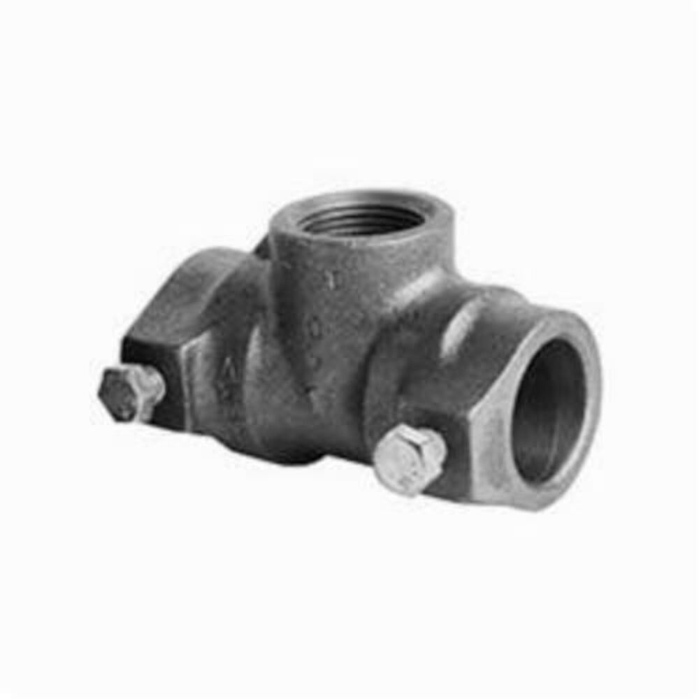 Ward Mfg 1.BWT Wardlox Pipe Reducing Tee, 1 in, SlipxSlipxThreaded, 125 lb, Cast Iron, Black, Domestic