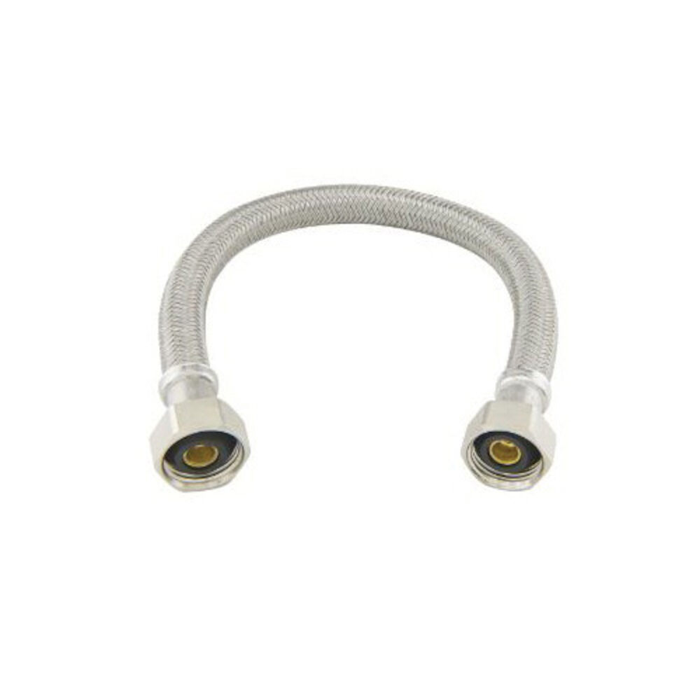 BrassCraft® Speedi Plumb® PLUS B8-12A F Braided Water Faucet Connector, 1/2 in, FNPT, 12" L, 125 psi, Polymer, Domestic